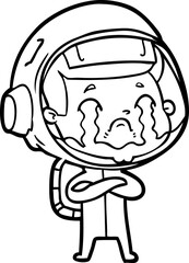 cartoon crying astronaut