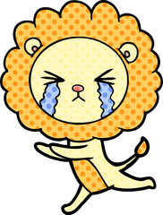cartoon crying lion