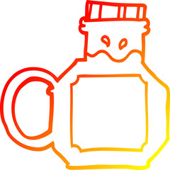 warm gradient line drawing of a cartoon honey