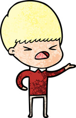 cartoon stressed man