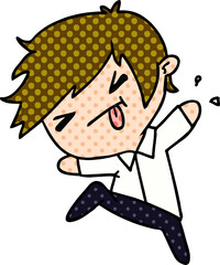 cartoon illustration of a kawaii cute boy