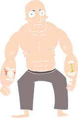 Fototapeta premium flat color illustration of tough man