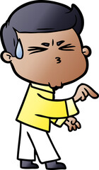 Fototapeta premium cartoon man sweating