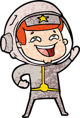 cartoon laughing astronaut