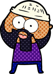 cartoon bearded man