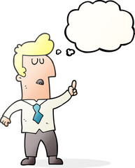 freehand drawn thought bubble cartoon businessman
