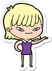 sticker of a cartoon woman