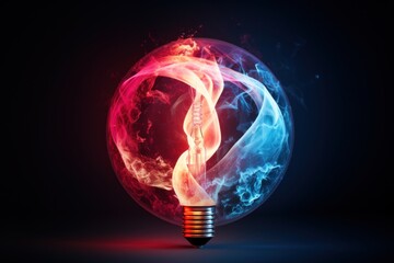Obraz premium Lightbulb circularity sustainability co2 reduction and the digital solutions