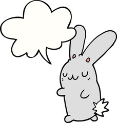 cute cartoon rabbit with speech bubble