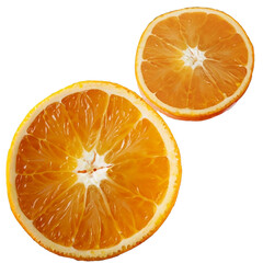 Orange slices isolated on transparent or white background, png