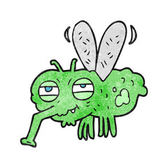 freehand textured cartoon fly