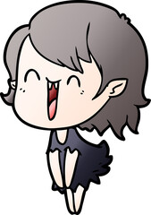 cute cartoon happy vampire girl
