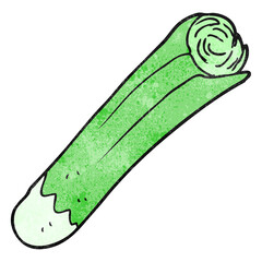 freehand textured cartoon leek