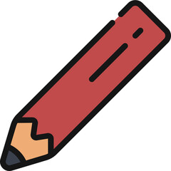 Flat Rectangle Pencil Icon