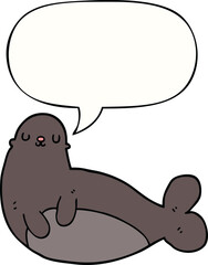 cartoon seal with speech bubble