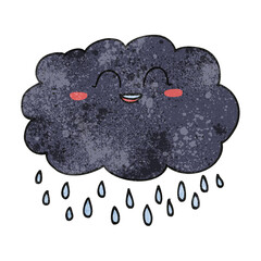 freehand textured cartoon raincloud
