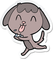 sticker of a cute cartoon dog