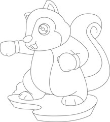 Squirrel Boxer Boxing gloves Boxing Animal Vector Graphic Art Illustration