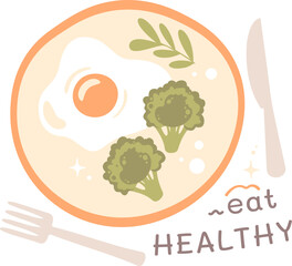 Eat Healthy Lettering Sticker
