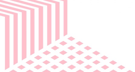 A Pink and White Geometric Pattern on a White Background