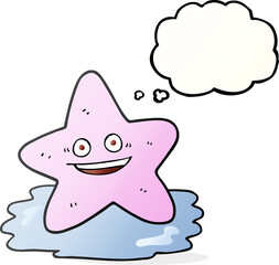 freehand drawn thought bubble cartoon starfish