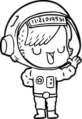 cartoon astronaut woman