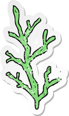 retro distressed sticker of a cartoon seaweed