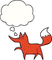 cartoon fox with thought bubble