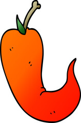 cartoon doodle red hot chilli pepper