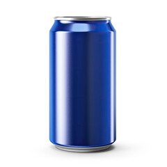 Blue Drink Can Packshot Mockup Isolated on White Background