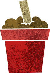 retro illustration style quirky cartoon plant pot