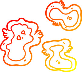 warm gradient line drawing of a cartoon germs