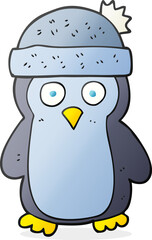 freehand drawn cartoon penguin