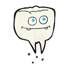 Obraz premium freehand textured cartoon tooth