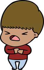 cartoon stressed man