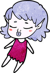 pretty cartoon elf girl flying