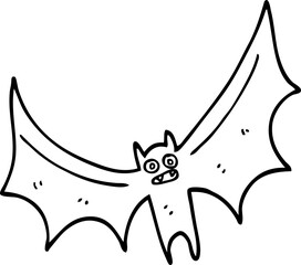 line drawing cartoon bat
