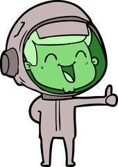 happy cartoon astronaut