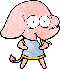 happy cartoon elephant