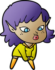 pretty cartoon elf girl