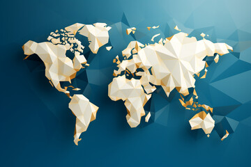 ビジネス　3d　立体　世界地図背景
