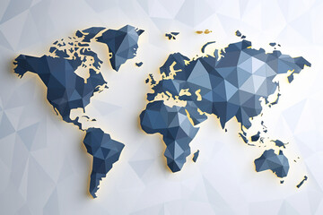 ビジネス　3d　立体　世界地図背景