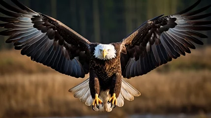 Foto op Plexiglas anti-reflex A pair of bald eagles with their wings spread wide open © Suleyman Mammadov