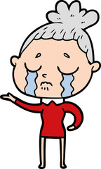 cartoon crying woman