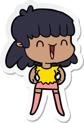 sticker of a cartoon woman