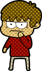 annoyed cartoon boy