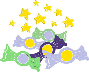 flat color illustration of candy