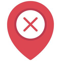 Obraz premium Incorrect Location Pin Icon