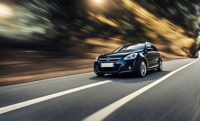 Fototapeta premium Dramatic motion blur of a car on the road