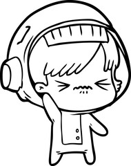 cartoon astronaut woman